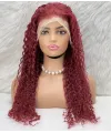Gerçek Front Lace Tül Peruk - Su Dalgası - Koyu Kızıl 70-75cm