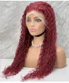 Gerçek Front Lace Tül Peruk - Su Dalgası - Koyu Kızıl 70-75cm