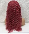 Gerçek Front Lace Tül Peruk - Su Dalgası - Koyu Kızıl 70-75cm
