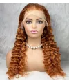 Gerçek Front Lace Tül Peruk - Yoğun Dalgalı - Bakır 70-75cm