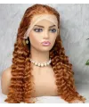 Gerçek Front Lace Tül Peruk - Yoğun Dalgalı - Bakır 70-75cm