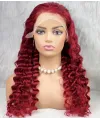 Gerçek Front Lace Tül Peruk - Yoğun Dalgalı - Kızıl 70-75cm