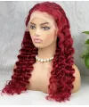 Gerçek Front Lace Tül Peruk - Yoğun Dalgalı - Kızıl 70-75cm