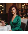 Gerçek Front Lace Tül Peruk - Yoğun Dalgalı - Koyu Kızıl 70-75cm