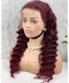 Gerçek Front Lace Tül Peruk - Yoğun Dalgalı - Koyu Kızıl 70-75cm