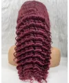 Gerçek Front Lace Tül Peruk - Yoğun Dalgalı - Koyu Kızıl 70-75cm