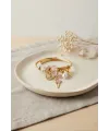 Geyik Model Gold Renk Pembe Charmlı Bileklik
