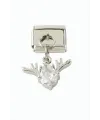 Geyik Zirkon Taşlı Sallatılı Çelik Charm