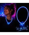 Glow Kolye Neon Fosforlu Işıklı Kolye Mavi Renk