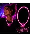 Glow Kolye Neon Fosforlu Işıklı Kolye Pembe Renk