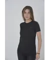Gögüs Fileli Slim Fit T-shirt - Siyah