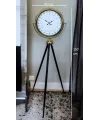 Gold 24 Saat Göstergeli Özel Tasarım Tripod Ayaklı Saat