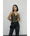 Gold Askılı Degaje Bluz