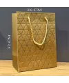 Gold Geometrik Desenli Büyük Boy Karton Hediye Çantası