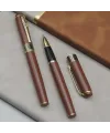 Gold İşlemeli Kahverengi Metal Roller Kalem