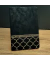 Gold İşlemeli Siyah Deri Defter