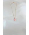 Gold Kaplama Pembe Sedefli Kelebek Kolye