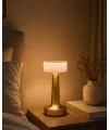 Gold Kare Led Masa Lambası Şarjlı Dimmer Kontrollü Dekoratif Işık