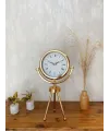 Gold Metal Mini Tripod Çini Desenli Roma Rakamı Masa Saati 45×26 cm