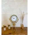 Gold Metal Mini Tripod Desenli Masa Saati 45×26 cm
