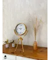 Gold Metal Mini Tripod Modern Masa Saati 45×26 cm – Şık ve Dekoratif Tasarım