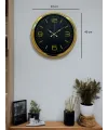 Gold Modern Rakamlı 40 Cm Metal Duvar Saati