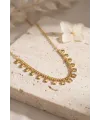 Gold Pirinç Yonca Model Kadın Kolye TJ-BKO11252