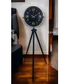 Gold Rakamlı Siyah Tripod Ayaklı Saat