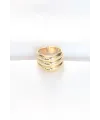 ietaks™ Gold Renk Ayarlanabilir Çizgili Bombe Yüzük