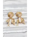 Gold Renk Deniz Temalı Vintage Kadın Küpe