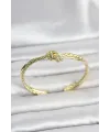 Gold Renk Düğüm Model Pirinç Kadın Bileklik