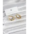 Gold Renk Kare Halka Model Kadın Küpe
