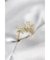 Gold Renk Kutup Yıldızı Model Zirkon Taşlı Kadın Yüzük