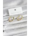Gold Renk Pirinç Dorika Halka Kadın Küpe