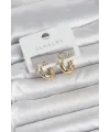 Gold Renk Pirinç Halka 15 mm Kadın Küpe