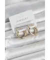 Gold Renk Pirinç Halka 20 mm Kadın Küpe
