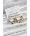 Gold Renk Pirinç Halka 25 mm Kadın Küpe