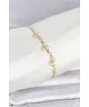 Gold Renk Pirinç Kelebek Model Asansörlü Model Kadın Bileklik