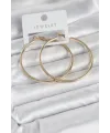 Gold Renk Pirinç Köşeli Kenar Halka 54 mm Kadın Küpe
