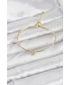 Gold Renk Pirinç Köşeli Yonca Model Kadın Bileklik