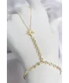 Gold Renk Pirinç Lazerli Yıldız Model Zirkon Taşlı Şahmeran