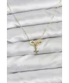 Gold Renk Pirinç Minimal Charmlı Kadın Kolye