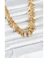 Gold Renk Pirinç Saçaklı Kadın Kadın Kolye TJ-BKO11060