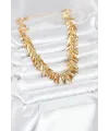 Gold Renk Pirinç Saçaklı Kadın Kadın Kolye TJ-BKO11060