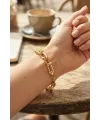 Gold Renk Pirinç Tifani Model Kadın Bileklik