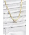 ietaks™ Gold Renk Pirinç Yıldız Zirkon Taşlı Kadın Kolye