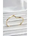 Gold Renk Pirinç Zikzak Model Kadın Bileklik