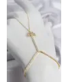Gold Renk Pirinç Zirkon Taşlı Kelebek Model Şahmeran