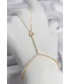 Gold Renk Pirinç Zirkon Taşlı Pembe Kalp Model Şahmeran