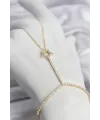 Gold Renk Pirinç Zirkon Taşlı Yıldız Model Şahmeran